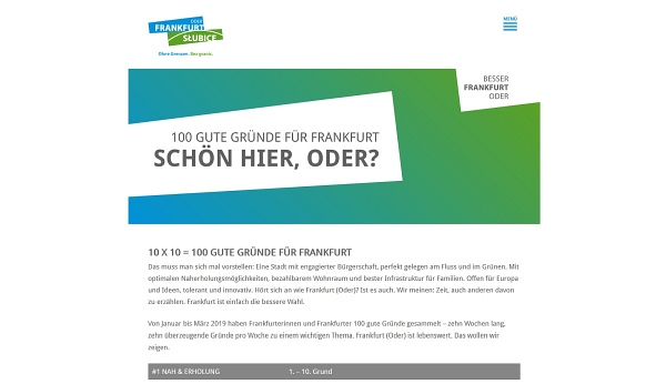 Kampagnenwebsite für die Stadt Frankfurt (Oder)