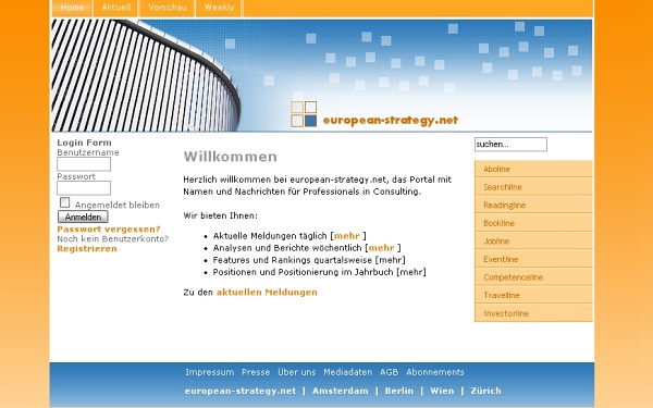 Internetportal mit Redaktionssystem (CMS) für eine Unternehmensberatung
