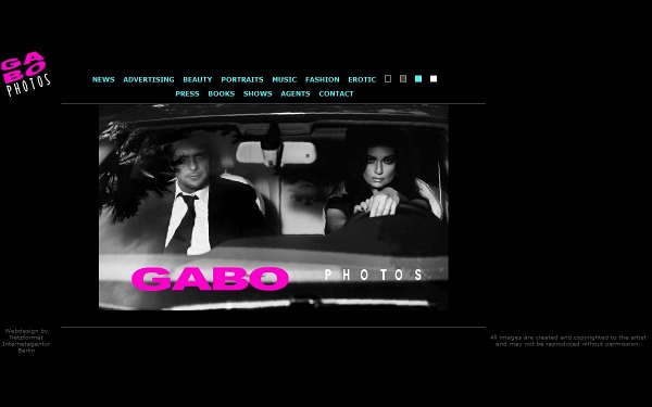 Relaunch des Internetauftritts für die Star-Fotografin GABO 2006