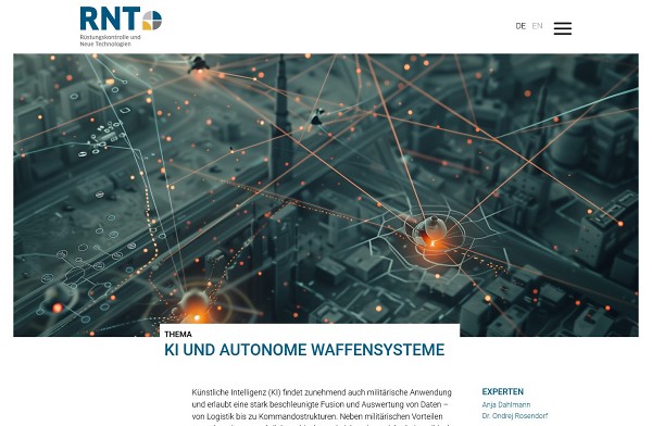 Corporate Design und Website für das Forschungsprojekt Rüstungskontrolle und Neue Technologien